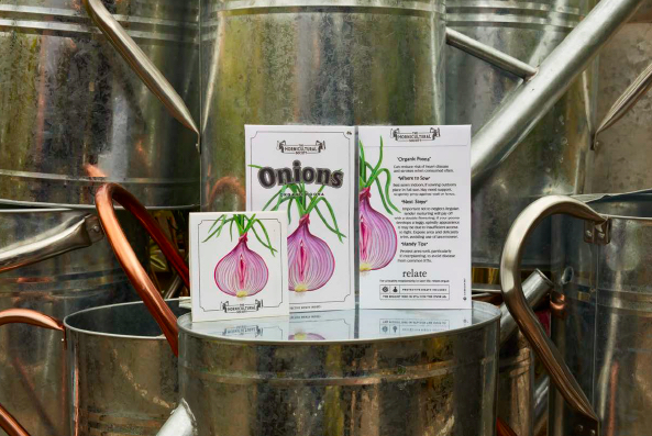 A packet that looks like onion seeds but actually contains a condom
