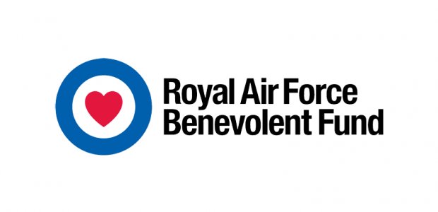 Royal Air Force Benevolent Fund logo, a blue circle with a red heart at the centre